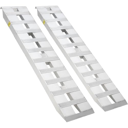 GarveeTech 94x 15Aluminum Trailer Ramps 6000 Lbs Capacity Heavy-Duty Loading Ramps with Top Hook Attaching End Universal Alu Loading Ramp for Truck Auto Tractor Motorcycle Lawn Mower
