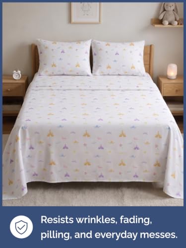 Image of Kids Twin XL Size Princess Bed Sheets - 3 Piece Kids Princess Sheet Set | Princess Themed Bedding, Ultra-Soft, Cute & Cozy, Breathable & Machine Washable, Bed Set for Boys, Girls & Teens, Breathable