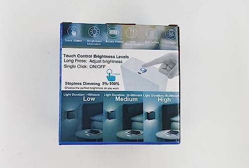 Lightess Wall Lights Dimmable, Touch Wall Light USB Rechargeable Up Down Wall Lamp Night Lights Aluminum Wireless Magnetic Black for Bedroom, Cabinet, Bedside, Wardrobe, Warm White