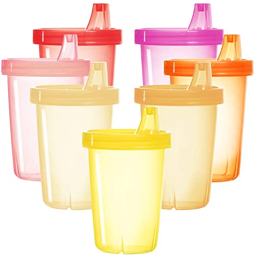 Youngever 7 Pack Kids Sippy Cups, Sippy Cups for Infant, Kids, Toddler, 7 Pink Color Sippy Cups by Youngever - Used condition - CA$18.07