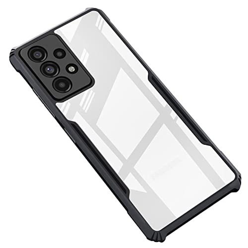 Image of Dashmesh Shopping Clear Back Cover Case Mobile Cover for Samsung Galaxy A73 5G (Hard | Hybrid PC + TPU | Shock Proof | Full Armour Device & Camera Protection | Black)