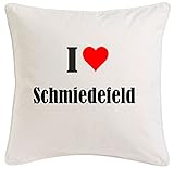 I Love Schmiedefeld Kissenbezug aus Mikrofaser in der Größe 40cm x 40cm mit Reißverschluss