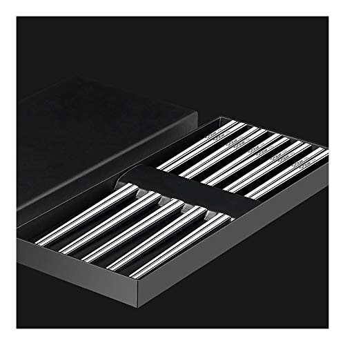 HYPPT Conjunto De Palillos Metálicos,Palillos Japoneses Reutilizables para Lavavajillas De Arroz De Fideos De Sushi-Vajilla Asiática Segura Fácil De Mantener A Los Adultos Vajilla