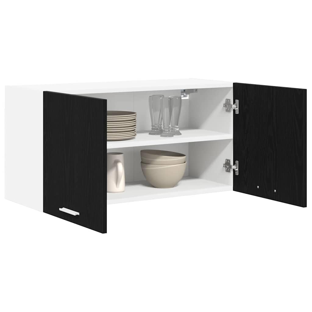 vidaXL Armoire Suspendue Chêne Noir 80 x 31 x 40 cm Bois d'ingénierie, Armoire de Cuisine Moderne, Design rectangulaire, Grand Espace de Rangement, matériaux résistants, Style Contemporain