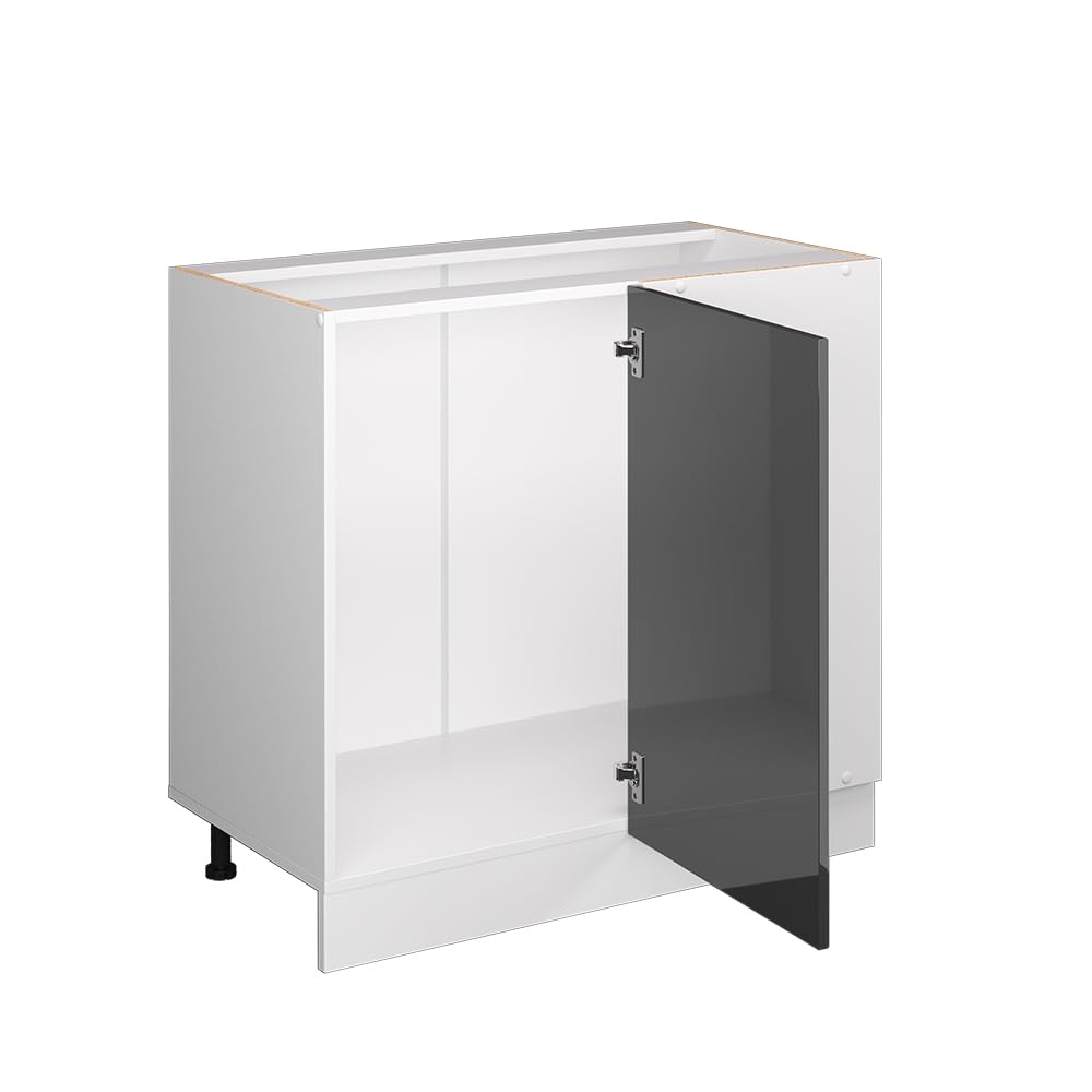 Vicco Mobile ad angolo cucina R-Line, Antracite lucido, 86 cm senza piano di lavoro, per la libera combinazione all'interno di sistemi cucina modulari