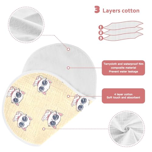 vvfelixl Muslin Burp Cloths Star Cat Baby Washcloths for Baby Girl Boys 2 Pack3