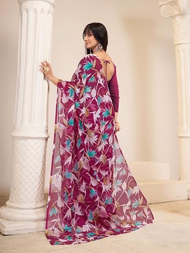 Image of Garden Vareli Floral Print Nara Chiffon Saree 73475