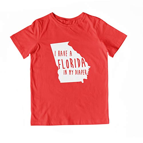 In My Diaper I Have A Florida UGA Georgia Fans Toddler Shirt 3T Red