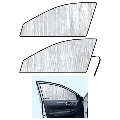 Side Window Front Seat Reflective Sunshade Custom Fit for 2013 2014 2015 2016 2017 2018 2019 Nissan Sentra Sedan, S, FE+S, SV, SR, SL, UV Reflector Sun Protection Accessories (Set of 2)