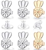 12pcs/6 Pairs Earring Lifters Backs Sterling Silver Hypoallergenic Adjustable Secure Lifts Earring...