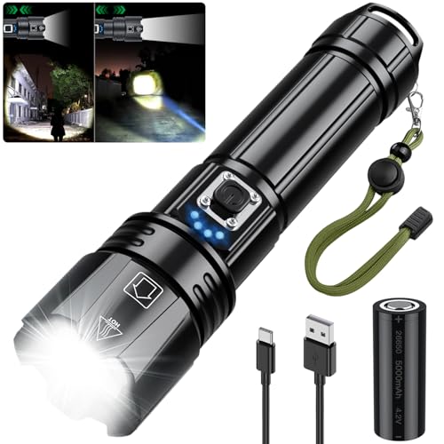 Taktische Taschenlampe Amzyigou LED 20000 Lumen mit Zoomfunktion