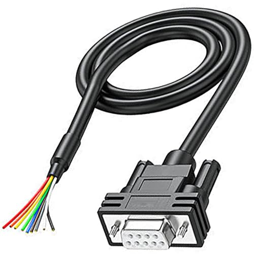 Tunghey DB9 Female Serial Cable, 1M (Female), 9 Pin, RS232/RS485/RS422, Black PVC, Indoor, Industrial & Scientific, Compatible with PLC, POS, Modem, PC, PDA, Cash Register, Tax Machine