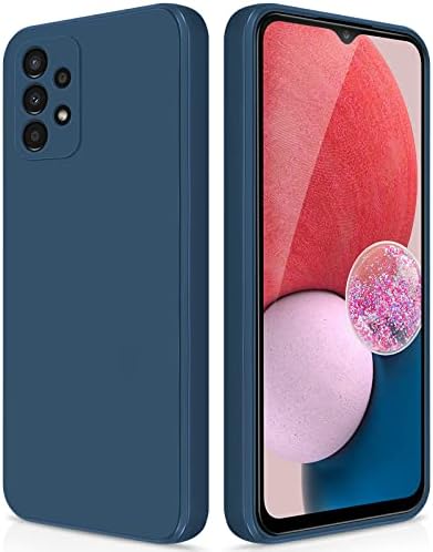 GiiYoon Case Compatible with Samsung Galaxy A13 4G, Silky-Soft Touch Full-Body Protective Phone Silicone Case, Shockproof Cover with Microfiber Lining, Blue