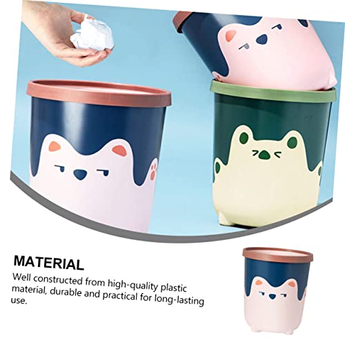 Contenedor de basura rectangular azul de plástico OUNONA miniatura 5