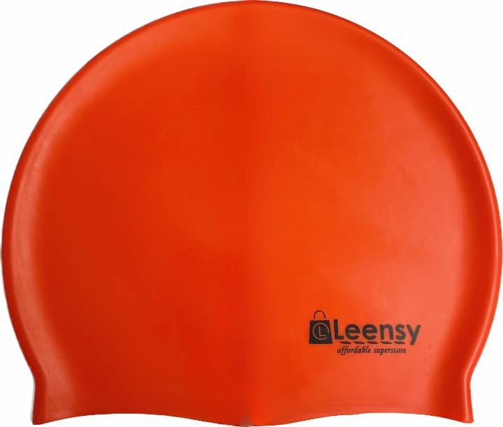 Elastic Swim Caps Comfortable Fabric Swimming Hat Lightweight Bathing Caps for Women Men Kids While Swimming (Red) — image 1