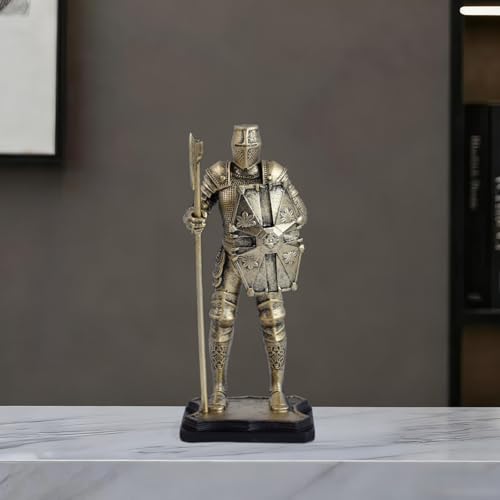 Estatua de caballero medieval en armadura de resina miniatura 1