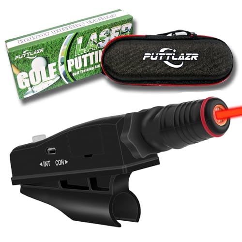 PUTTLAZR Indoor Golf Training Aid, Putting Laser Trainer for Perfect Alignment Tool, Red Line Laser Putt Pro, Golf Gift for Men, Golf Accessories for Men