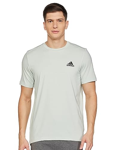 Image of Adidas Mens M Ht El Tee T-Shirt (Hs8145 2Xl, Linen Green /White, 2Xl)
