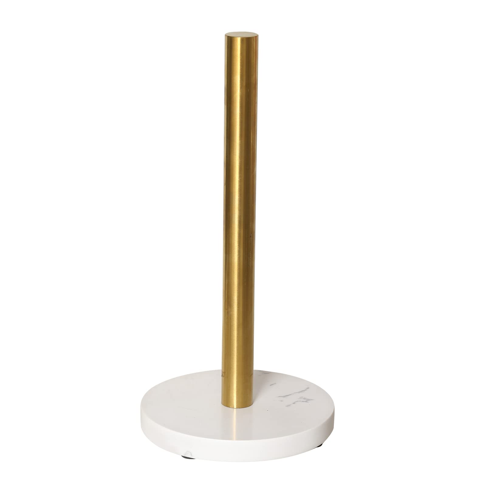 Tcrogsciss White Paper Towel Holder Kitchen Marble Base Standing Paper Towel Roll Holder