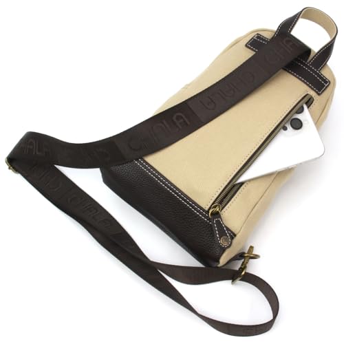 Image of CHALA Canvas Sling Bag Women RFID Protected Canvas Crossbody Backpack with Adjustable Strap