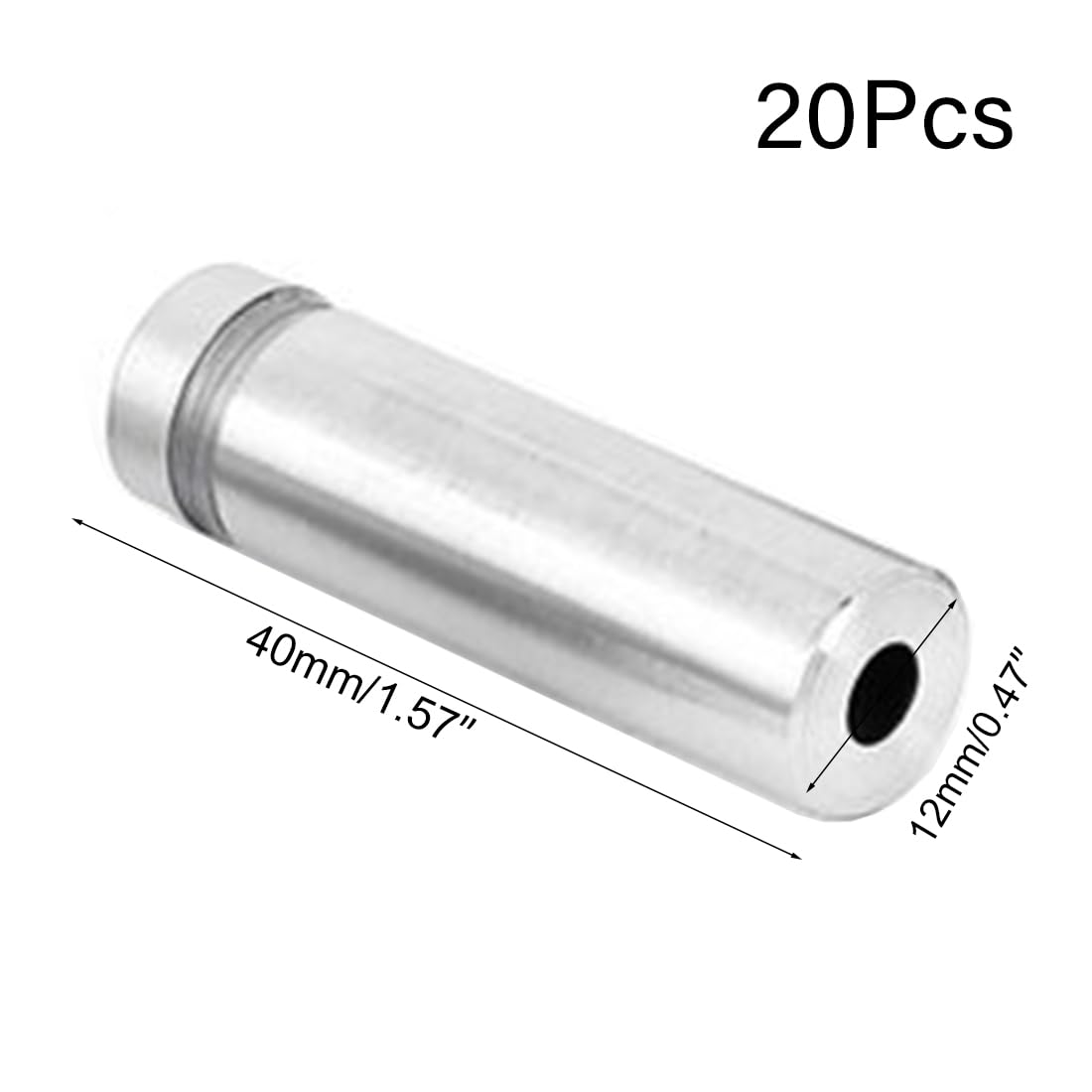TA-VIGOR 20Pcs 12mm x 40mm Stainless Steel Standoff Fixings for Glass & Acrylic Signs - Image 3