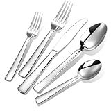 Silverware Set for 8, Prendcyx 40-Piece Heavy Duty Flatware Cutlery Set, 18/0 Food-Grade Stainless Steel Tableware Set, Dishwasher Safe for Home, Restaurant, Wedding, Party, Mirror Polished