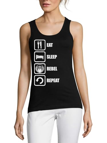 Camiseta de algodón para mujer Atspauda sin mangas negra top