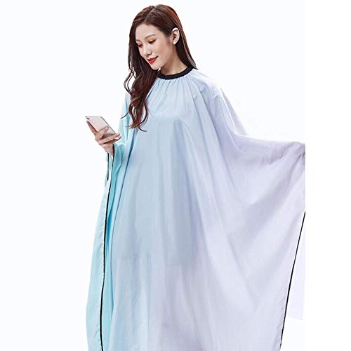 RMI Color Hair Cape Barber Cutting Waterproof Round Collar Apron Gown Waterproof Cloth Hairdresser Hair Dresser,Light Blue