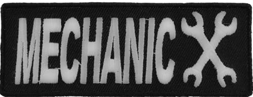 Mechanic Patch - 4x1.5 inch. Embroidered Iron on Patch (P3554)