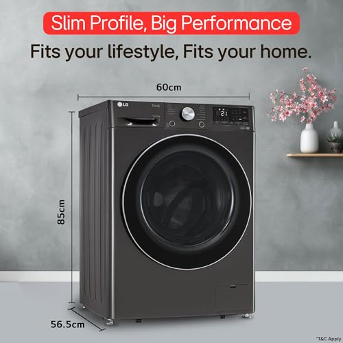 Image of LG 12 Kg (Wash) / 7 Kg (Dry), AI Direct Drive Technology, Steam+ & Wi-Fi Front Load Fully Automatic Washer Dryer (FHD1207STB, Intelligent & Convenient Fabric Care & Turbowash 360, Platinum Black)