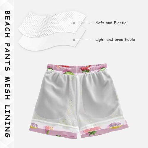 Pigsaly Boys' Swim Board Shorts Cute Lemon Blueberry Mango Gummy Jelly Candy Boy's Swim Trunks Kids Swimwear M4