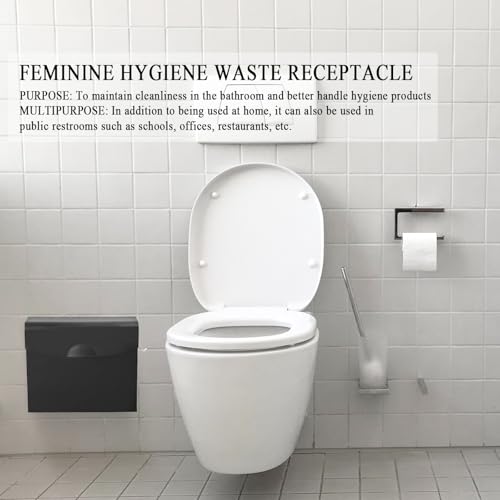 Récipient de serviette hygiénique design noir mat 24x20cm - 3