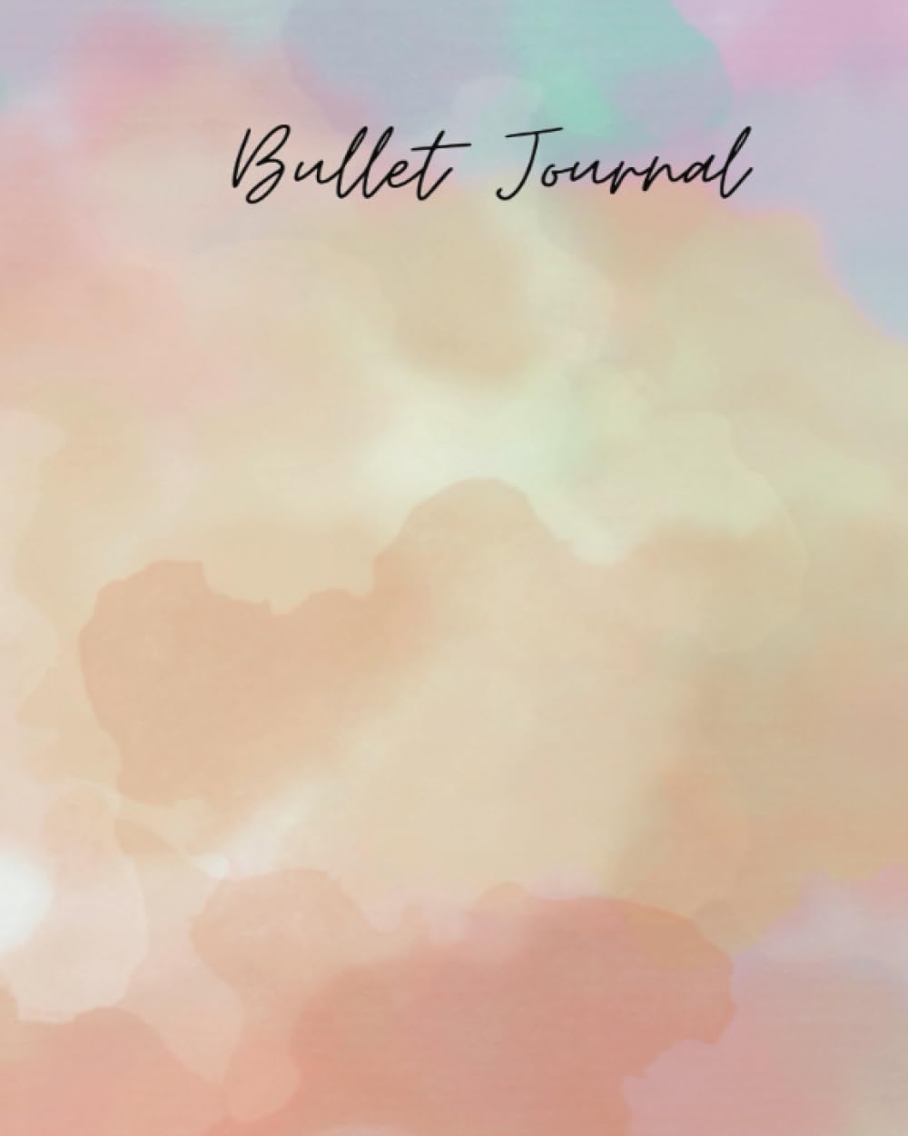 Aesthetic Pastel Notebook, Bullet Grid Journal, Watercolor Notebooks for Bullet Journaling, 120 pages 8 x 10