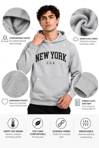 Image of FYLTR Men's Graphic Printed Fleece Hooded Sweatshirt with Kangaroo Pocket | Full Sleeve Pullover Hoodie for Medium to Heavy Winter