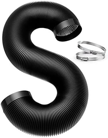 Drasum 6 Inch Duct Easy-to-Install 8-Feet Air Duct with 2 Clamps–4 Layer PVC and Aluminum Flexible Duct for HVAC Ventilation