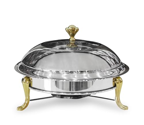 Image of Malabar Trading Company Stainless Steel Chafing Dish 24CM Food Warming Tray for Barbecue, Camping, Trips | Kitchen Dining & Bar | Food Warmer| Chafing Dishes & Warming Trays (1.5LTR)