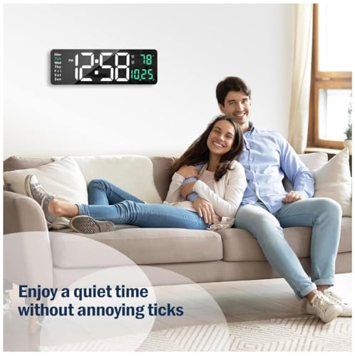 Buy ajanma Digital Clock Large Wall Clock Digital Wall Clocks Large Display with Remote Control, 12/24Hr Format, Automatic Brightness Alarm with Temperature Date Week for Decor Living Room Office Online at Low Prices in India - Amazon.in - Image 7