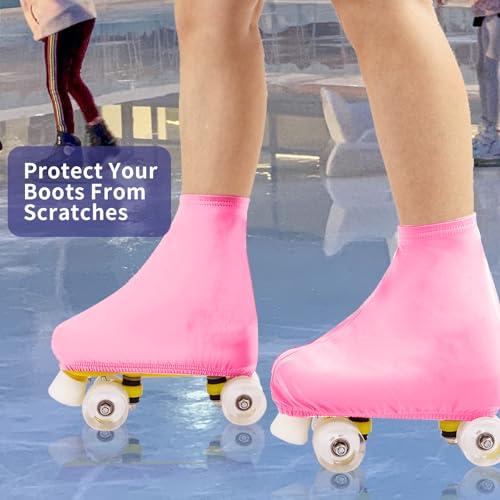 TUYUU Skate Covers,Skating Boot Covers,Skating Shoe Protective Cover for Kids Youth Adults Men Women Boys Girls,Skate Cover for Figure Skating Ice Skating Roller Skates.Skate Accessories. (Pink, M) - Thumbnail 3