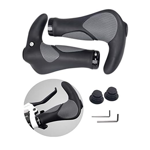 Bike Handlebar Grips Bicycle Bar Ends Grips MTB Comfort Ergonomic Handle Grips for Mountain Bike BMX Double Lock-on Cycling TPR Rubber Bionic Gecko Palm Print Anti-Slip with Horn 1 Pair