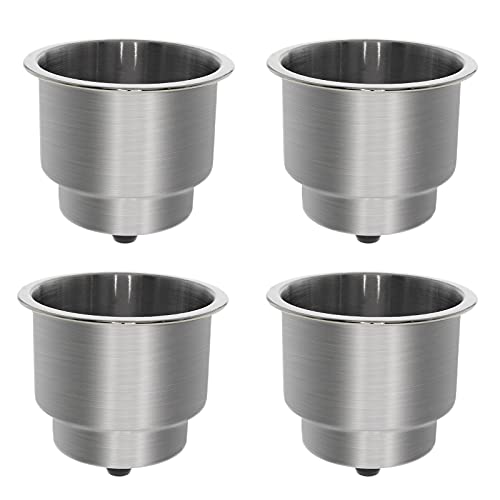 Croch 4pcs Stainless Steel Cup Drink Holder with Drain for Marine Boat Rv Camper