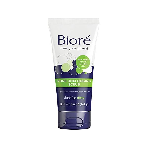 BiorÃ© Pore Unclogging Scrub, Removes Excess Dirt and Oils, Face Scrub, with Salicylic Acid, Oil Free, 5 Ounces (HSA/FSA Approved)