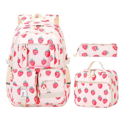 3 Pcs Set Backpack with Lunch Bag Bookbag for