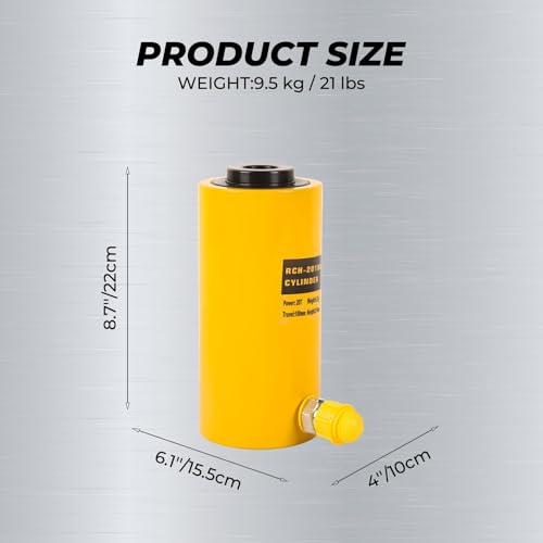 Image of 20T Hollow Single Acting Hydraulic Ram Cylinder Jack 4 inch Stroke Lifting Cylinder RCH-20100 Heavy Duty Power Jack for Shipbuilding, Machinery and Industry