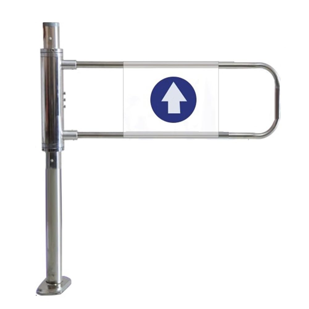 YJEUZCD Entrance Safety Gate, Supermarket Metal Manual Swing Gate, Warehouse Automatic Closing Unidirectional Door for Store Library(Silver-L,90x100cm)