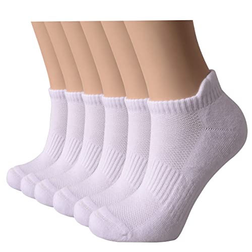 Image of VRD Womens Ankle Socks, Bamboo Rayon 6-Pairs Athletic Running Low Cut Socks With Tab