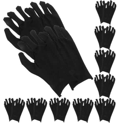 Guantes de protección laboral de algodón negro con 24 pares de ajuste ergonómico para almacén