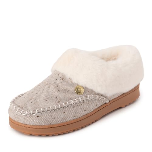 Image of Dearfoams Women's Nyla Felted and Plaid Moc Toe Clog