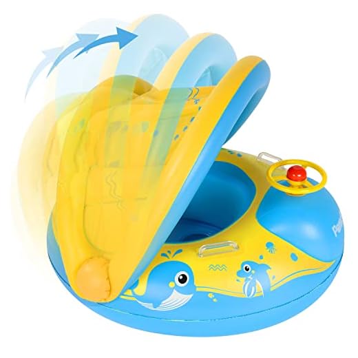 Peradix Simring för bebis, simhjälpmedel med simsits för småbarn från 12 månader, 0,3 mm PVC pool, uppblåsbar barnbåtleksak