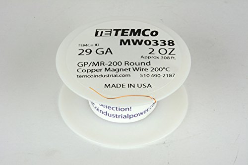 Image of TEMCo 29 AWG Copper Magnet Wire - 2 oz 308 ft 200C Magnetic Coil Winding