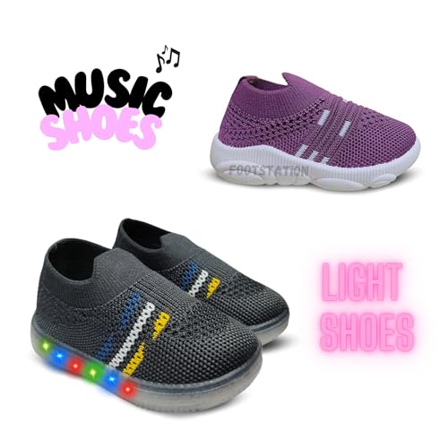 Image of Kids Trending Slip-On Shoes Combo, Pack of 2 (Light Shoe + Musical Shoe)